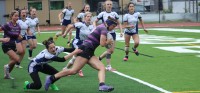 Hubbell over for a try. Alex Goff photo.