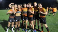 Happy Charlotte Tiger players. Alex Goff photo.