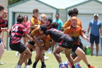 Charlotte in orange, Jacksonville in red. Charlotte Tigers Rugby photo.