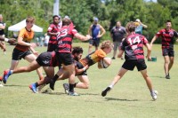 Charlotte in orange, Jacksonville in red. Charlotte Tigers Rugby photo.