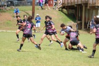 Okapi U16s, in pink provided some of the best moments of the weekend. Photo Charlotte Tigers.