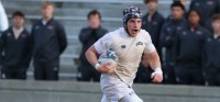 Mount St. Mary's flanker Joe Sharrock on his way to scoring a key try. Photo Calder Cahill.