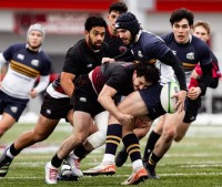 Defense comes in for CWU v UBC. Photo CWU Rugby.