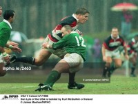 Dan Lyle during a game that was a breakout game for him. Ireland in 1996. Photo INPHO/James Meehan.