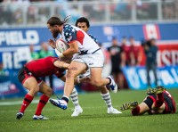 Stomping through a tackle 2016. David Barpal photo.