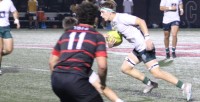 Dartmouth vs Harvard in the new-era Harvard team's opening game last fall. Alex Goff photo.