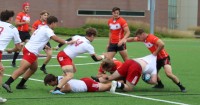 Davenport in red and Indiana in white. Alex Goff photo.