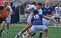 DC Academy in white, New England Academy in blue. David Hughes photo.