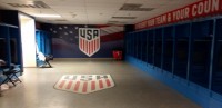 Locker room at Dignity Health Sports Park. Alex Goff photo.