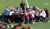 Doc Davis with his players.