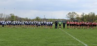 The teams line up. Alex Goff photo.