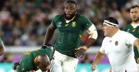 Tendai Mtawarira in support during the World Cup Final. Richard Heathcote World Rugby via Getty Images