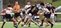 Fairfield Prep on attack vs Morris. Photo by @CoolRugbyPhotos.