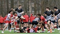 Fairfield in red, Ridgefield in black and white. photos @CoolRugbyPhotos.