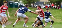 Fairfield Prep in red did well to run past Staples. Photo @coolrugbyphotos.