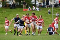 Fairfield Prep in red did well to run past Staples. Photo @coolrugbyphotos.