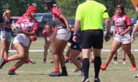 Sydney Miller cutting with the ball against U18 Tsunami Canada Misfits