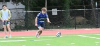 Miguel Lopez kicks for goal vs Vienna March 22, 2025.