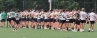 Genesis and Roya Irish players gather together to thank their supporters. Alex Goff photo.