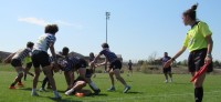 Gonzaga gets the ball out vs Fort Hunt. Alex Goff photo.