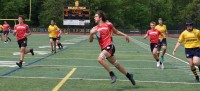 Engelen goes in for one of his three tries. Photo Greenwich Rugby.