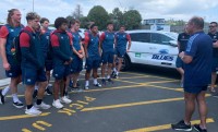 Meeting the Auckland Blues staff.