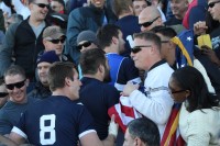 In 2015 the USA beat Georgia in Tbilisi. The US servicemen and servicewomen who attended invited the players into the stands.