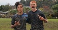 Jamie Clegg, right, with fellow Nelson College Scholarship recipient Kolo Kahanu.