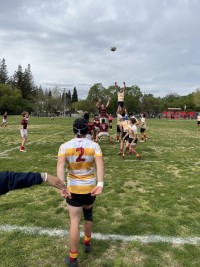 Jesuit and Marin contend for a lineout.