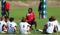 USA 7s players helped coach the U18 Boys. Kevon Williams is now with the team in New Zealand. Travis Prior photo.