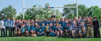 St. martin's celebrates Kansas championship #3.