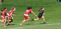 Durbin scores vs Harvard. Rory Goff photo.