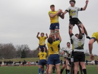 Lindenwood in white versus Marian in gold. Alex Goff photo.