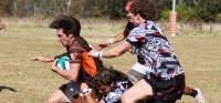 Tackle time. Alex Goff photo.