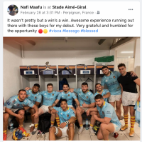 Nafi Maafu took to Facebook to celebrate USAP's win.