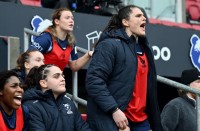 Maher gets excited on the bench.