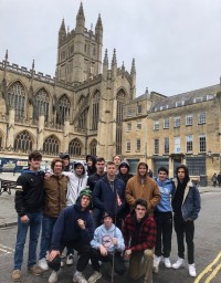 Marin players visit Bath Abbey.