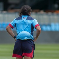 Mike Te'o having a little fun during a USA training session. Colleen McCloskey photo.