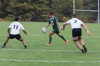 Weir launches a kick for Dartmouth. Photo Dartmouth Rugby.
