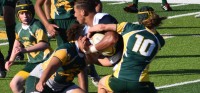Meola makes a tackle. TM Trinh photo.