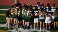 Mira Costa and St. John Bosco players gather post-match. TM Trinh photo.