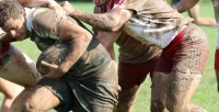 Michigan State held Indiana to 10 points in the mud. Andy Marsh photo.