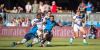 Ngwenya deals with a tackle against Italy in 2016. David Barpal photo.