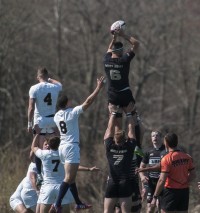 Army wins a lineout in 2016. Colleen McCloskey photo.