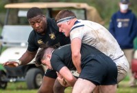 Navy Coach Hickie wanted to see more physicality. Colleen McCloskey photo.