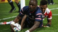 Z Ngwenya could score at other times too. Here's his third all-time RWC try, 2015 against Japan. Photo Rugby World Cup.