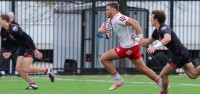 Noah Brown on the charge for Indiana. Andy Marsh photo.