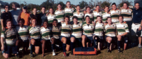 Warner with the triumphant Northeast All-Stars in 2001. She is 4th from the left at the front, the one laughing. Photo Rugby Mag
