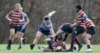 Norwich (red) vs Georgetown. @CoolRugbyPhotos.