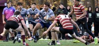 Norwich (red) vs Georgetown. @CoolRugbyPhotos.